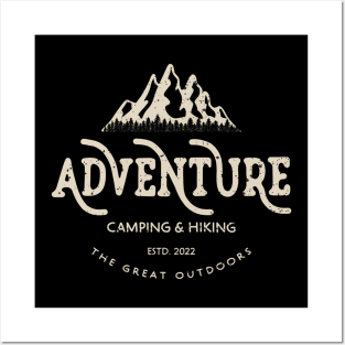 Adventure Camping and Hiking Mountain Posters and Art